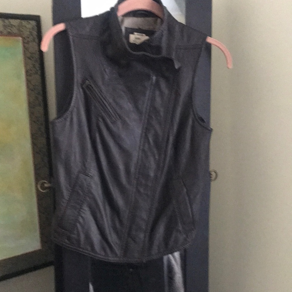 June leather vest